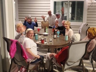 people drinking at table fin